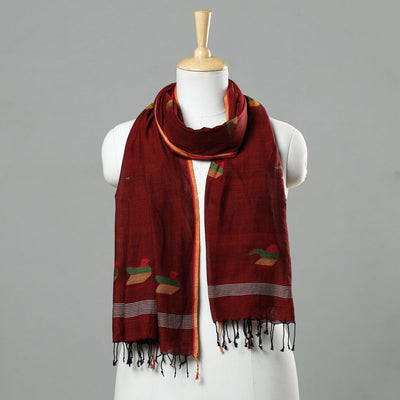  Jamdani Handloom Cotton Stole with Tassels Online at iTokri.com