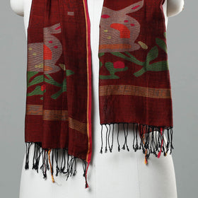 Jamdani Handloom Cotton Stole with Tassels 