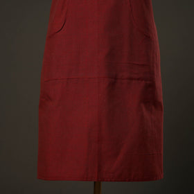 Maroon - jhiri handloom cotton apron with pocket 13