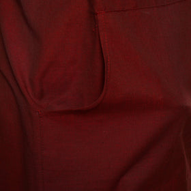 Maroon - jhiri handloom cotton apron with pocket 13