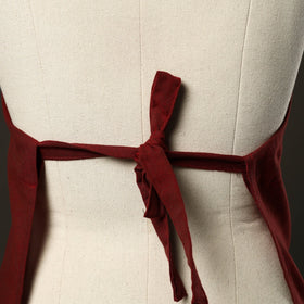 Maroon - jhiri handloom cotton apron with pocket 13