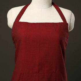 Maroon - jhiri handloom cotton apron with pocket 13