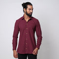 Maroon jhiri handloom cotton men full sleeve shirt