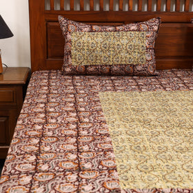 Kalamkari patchwork cotton bedsheet set 33 - handcrafted