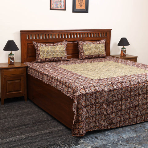 Kalamkari patchwork cotton bedsheet set 33 - handcrafted