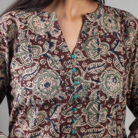 Maroon - kalamkari printing cotton kurta with palazzo &