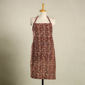 Maroon - kalamkari cotton apron with pocket 41 - handcrafted