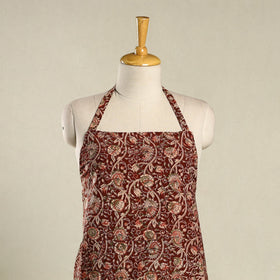 Maroon - kalamkari cotton apron with pocket 41 - handcrafted