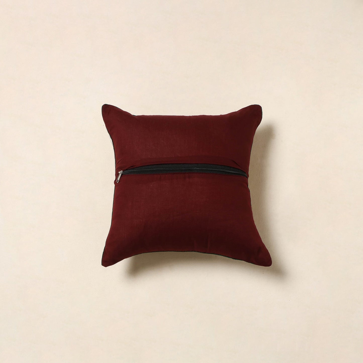 Maroon - kalamkari cotton cushion cover 104 - handcrafted