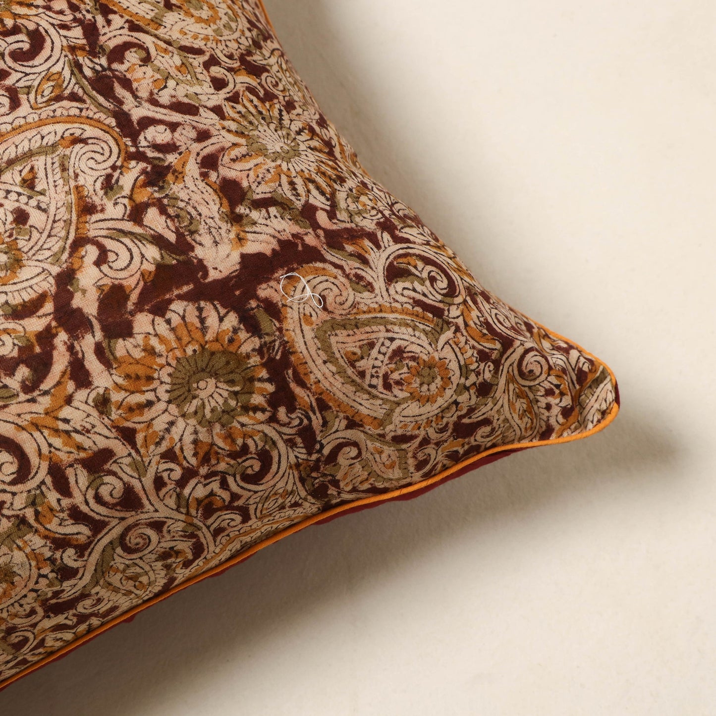 Maroon - kalamkari cotton cushion cover 105 - handcrafted