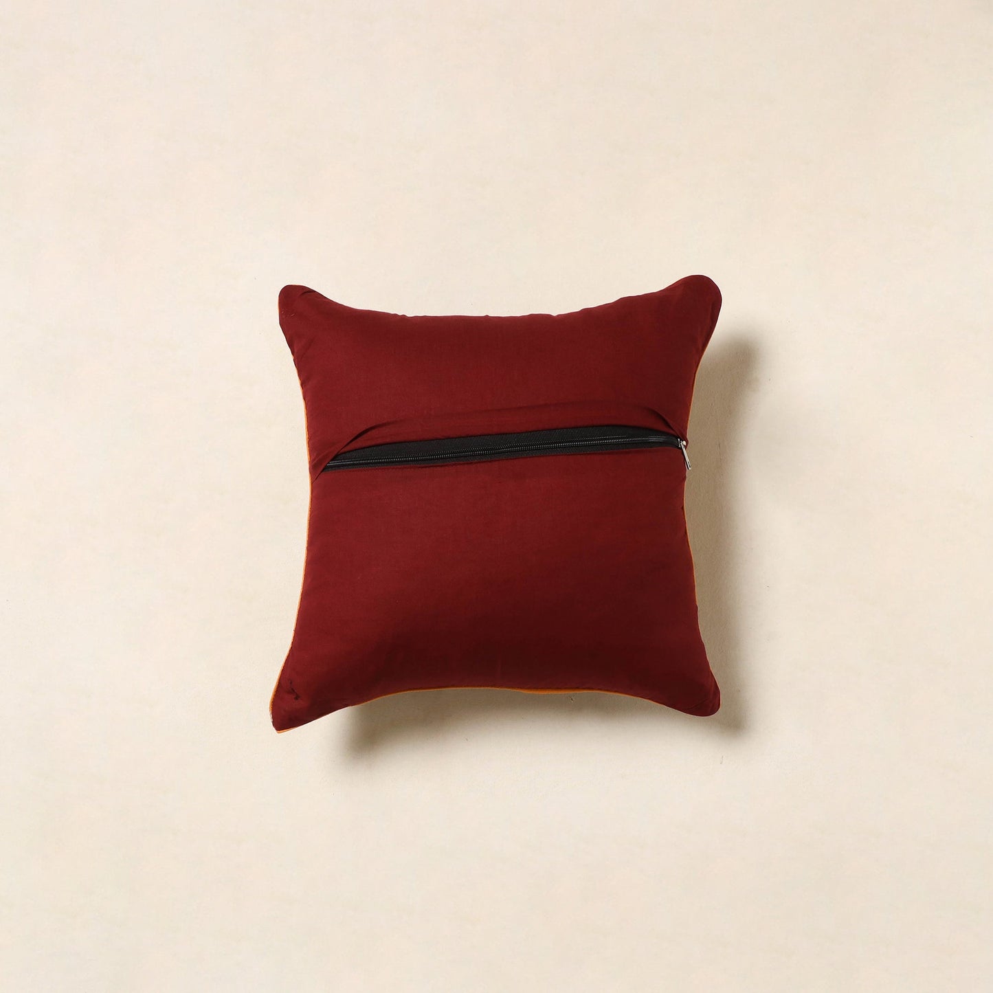 Maroon - kalamkari cotton cushion cover 105 - handcrafted