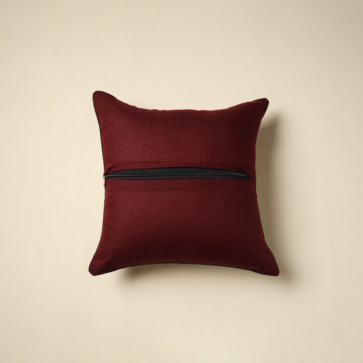 Maroon - kalamkari cotton cushion cover 12 - handcrafted