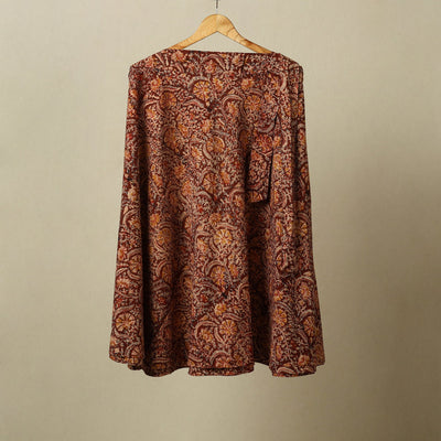 Maroon - kalamkari cotton wrap around skirt 54 - handcrafted
