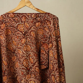 Maroon - kalamkari cotton wrap around skirt 54 - handcrafted