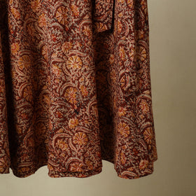 Maroon - kalamkari cotton wrap around skirt 54 - handcrafted
