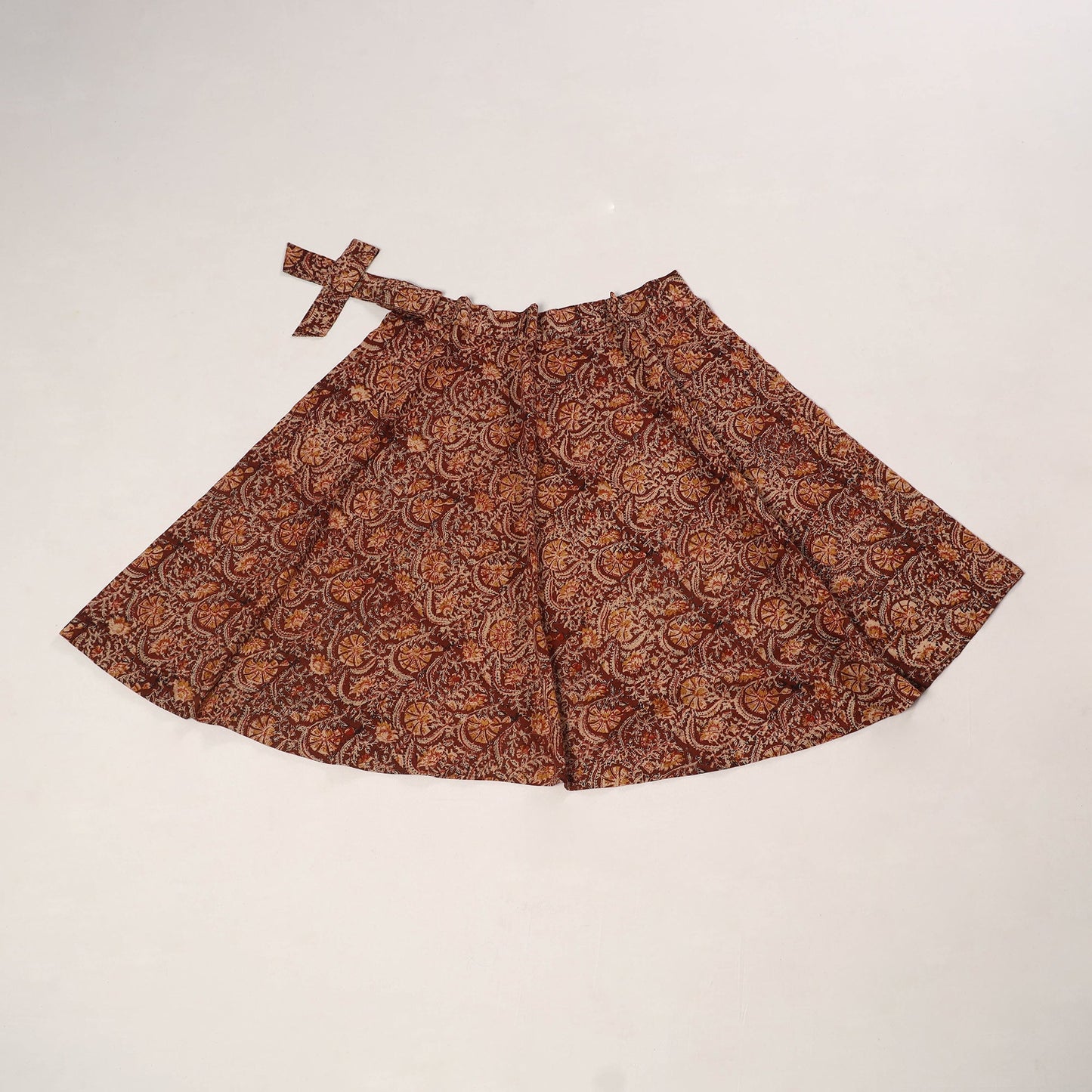 Maroon - kalamkari cotton wrap around skirt 54 - handcrafted