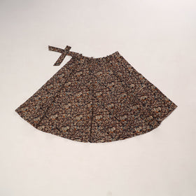Maroon - kalamkari cotton wrap around skirt 57 - handcrafted