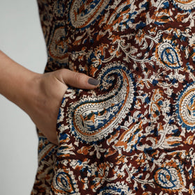 Buy Kalamkari Hand Block Printed Cotton Long Kurta For Women