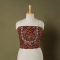 Maroon - kalamkari hand embroidery cotton blouse piece 22