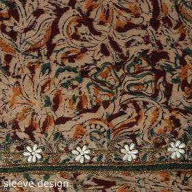 Kalamkari Print Hand Embroidery Cotton Blouse Piece 