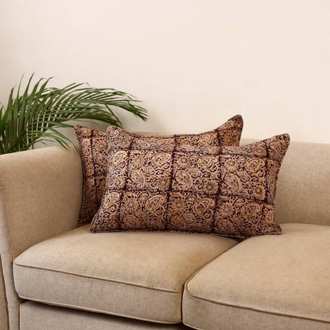 Kalamkari hand pillow cover (set of 2) 24 - handcrafted
