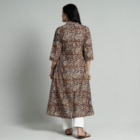 Buy Kalamkari Hand Block Printed Cotton Long Kurta For Women
