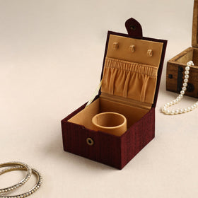 Maroon Kalamkari Handpainted Ghicha Silk Bangle Box (Small)