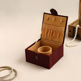 Maroon Kalamkari Handpainted Ghicha Silk Bangle Box (Small)