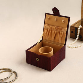 Maroon Kalamkari Handpainted Ghicha Silk Bangle Box (Small)