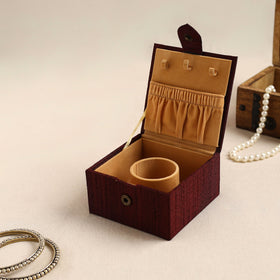 Maroon Kalamkari Handpainted Ghicha Silk Bangle Box (Small)