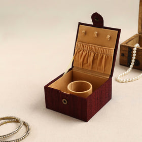 Maroon Kalamkari Handpainted Ghicha Silk Bangle Box (Small)