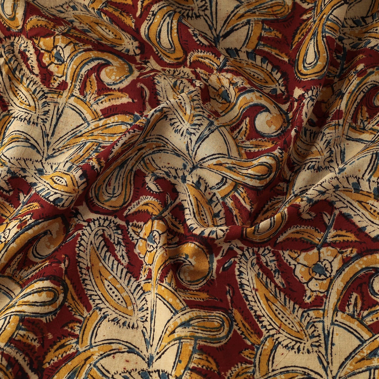 Buy Kalamkari Block Printed Cotton Fabric Online at iTokri.com