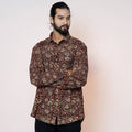 Maroon - kalamkari printed cotton men full sleeve shirt