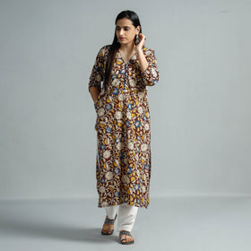  Kalamkari Printed Cotton Straight Kurta For Women