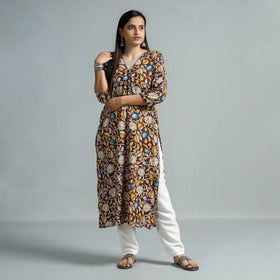  Kalamkari Printed Cotton Straight Kurta For Women