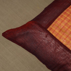 Maroon Kanchipuram Patchwork Cotton Cushion Cover 21