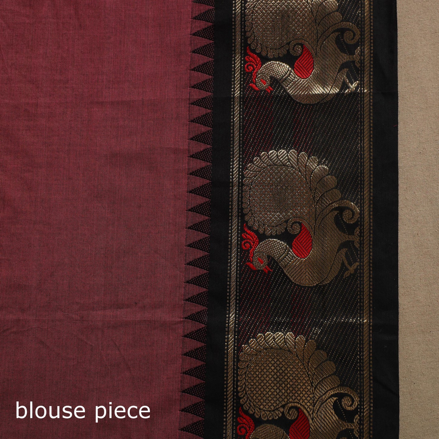 Maroon Kandangi Chettinad Cotton Saree with Border