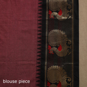 Maroon Kandangi Chettinad Cotton Saree with Border