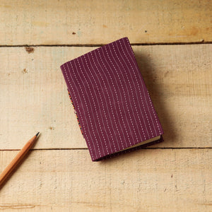 BuyKantha Stitch Fabric Cover Handmade Paper Notebook (9 x 7 in) 