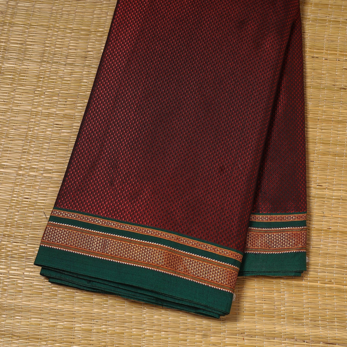 Karnataka weave cotton khun fabric 11 - handcrafted