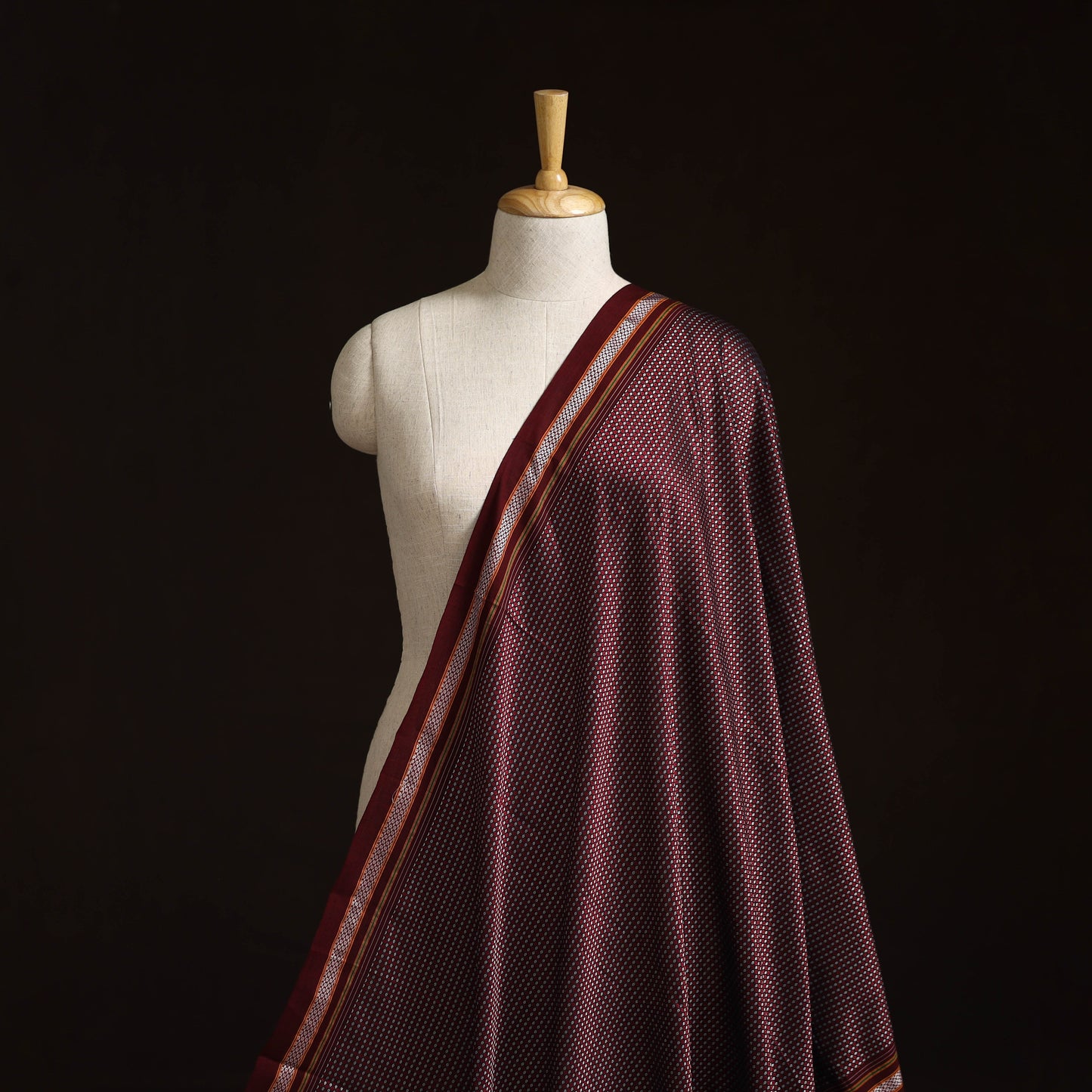 Karnataka weave cotton khun fabric 32 - handcrafted
