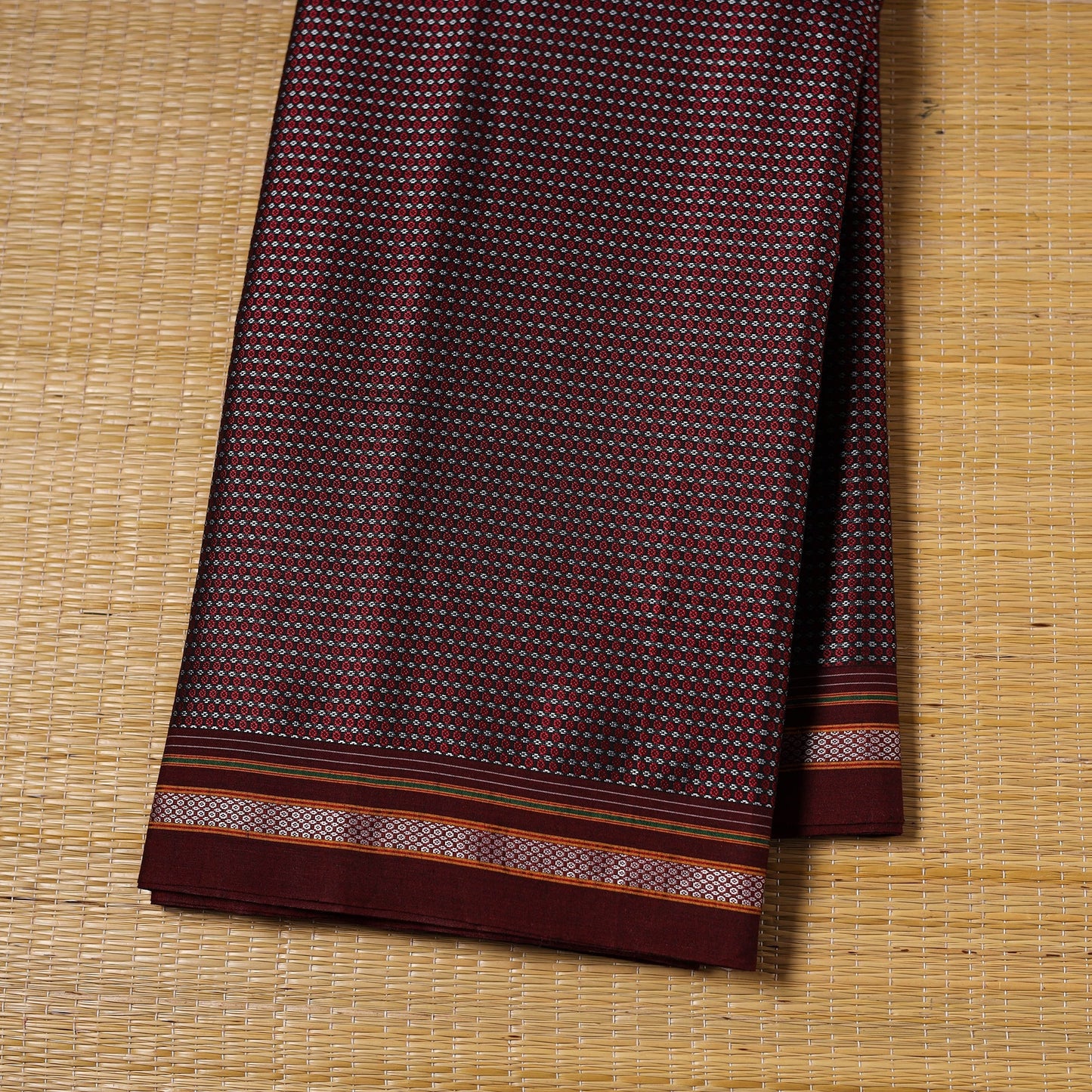 Karnataka weave cotton khun fabric 32 - handcrafted