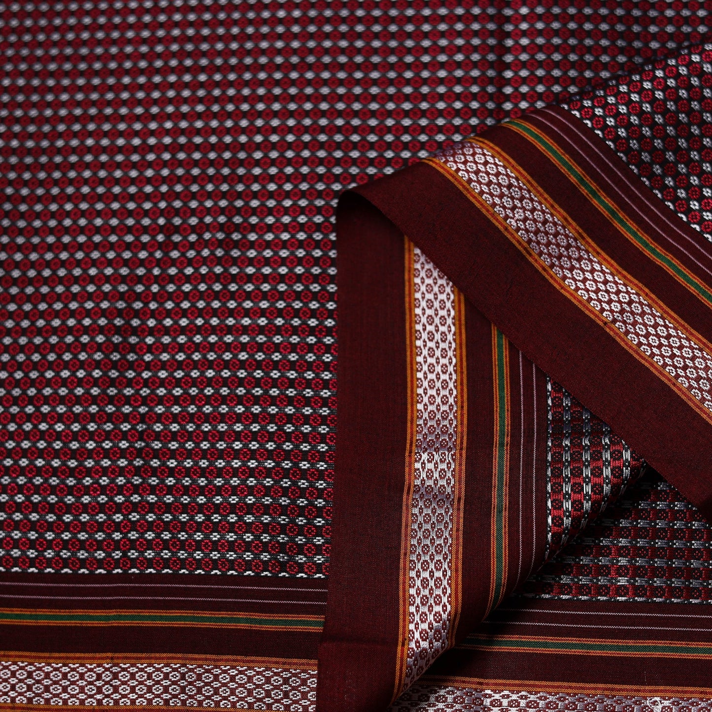 Karnataka weave cotton khun fabric 32 - handcrafted