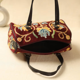  Maroon Kashmiri Crewel Hand Embroidery Handbag