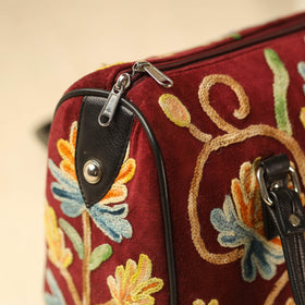  Maroon Kashmiri Crewel Hand Embroidery Handbag