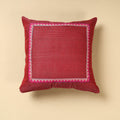 Buy Maroon Khun Weave Cotton Cushion Cover (16 x 16 in)