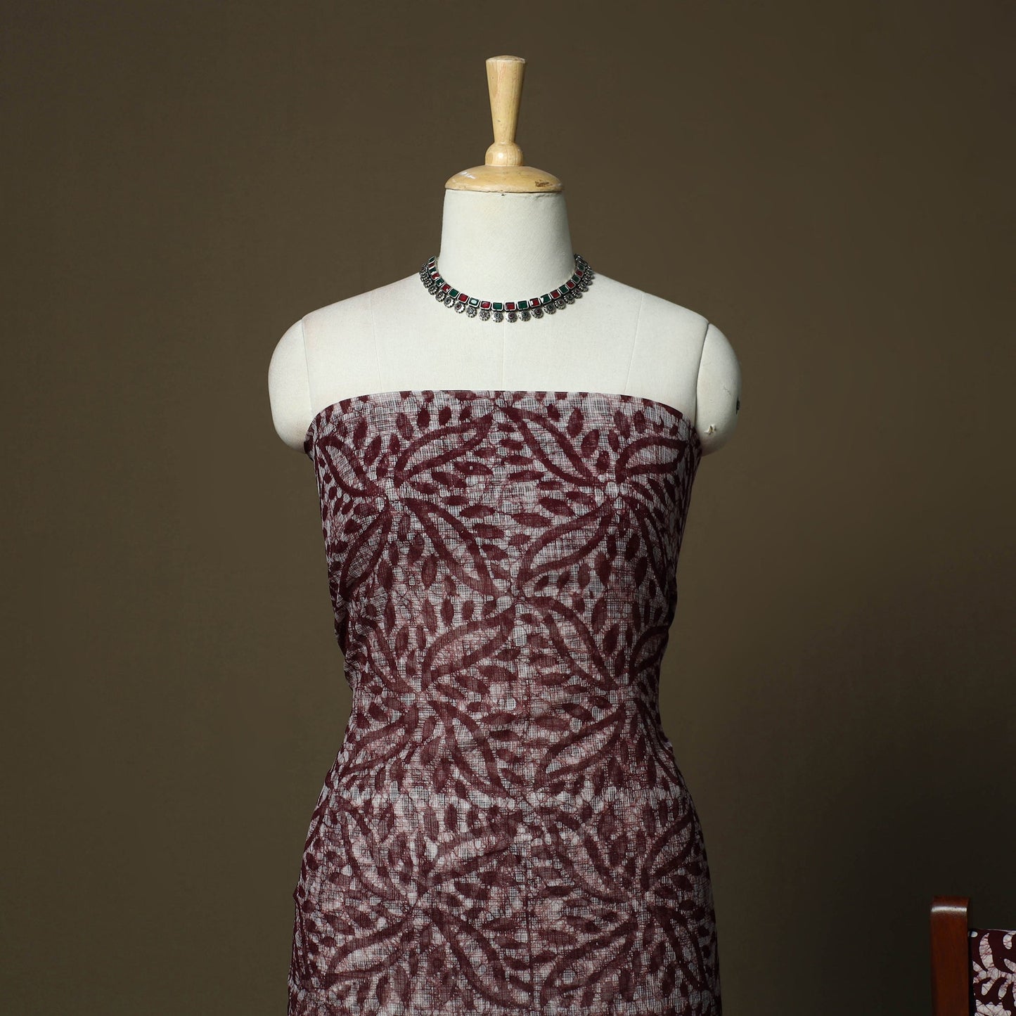 Kota doria cotton hand block batik print 3pc unstitched