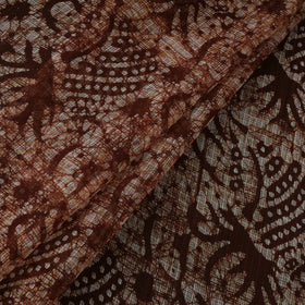 Maroon - Kota Doria Cotton Hand Block Batik Print Fabric 02