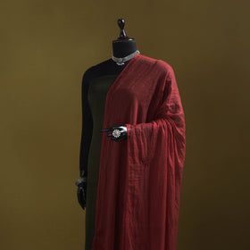 Maroon - kota doria cotton hand embroidered lucknowi