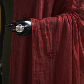 Maroon - kota doria cotton hand embroidered lucknowi